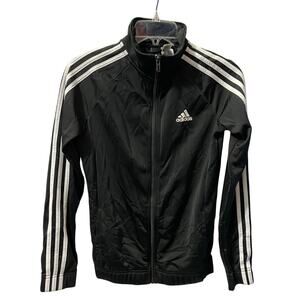 ADIDAS Black Track Jacket White 3-Stripes Extra Small